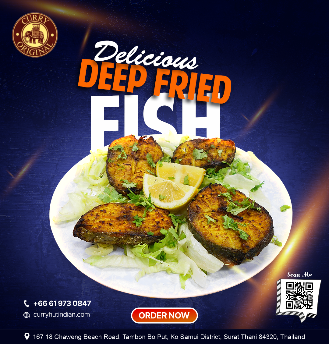 Delicious Deep Fried Fish at Curry Hut Indian Restaurant