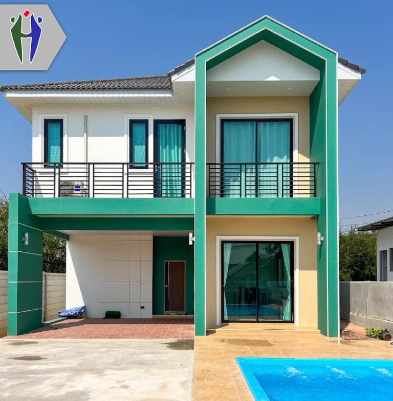 Single house, Pool Villa, for rent, Huai Yai, 4 bedrooms, for rent, 55,000 baht.