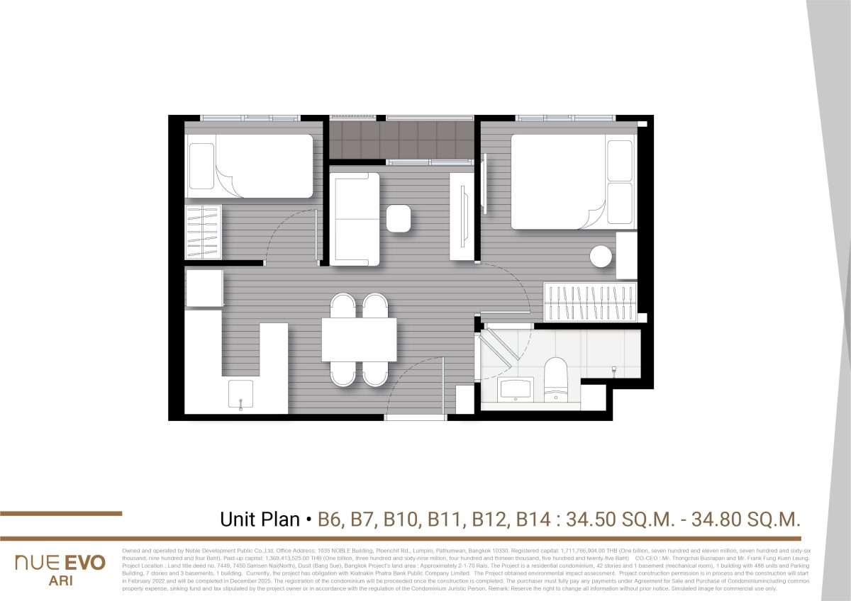 Special Price Drop! Noble Nue Ari Condo for Sale – Direct from Owner! 2 BR only 5.6 MB Ready to move in Aug 2025