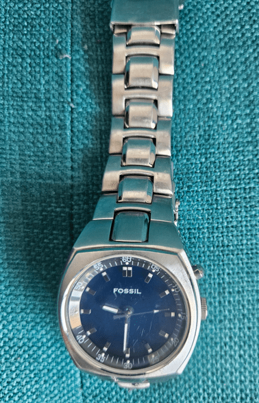 Classic Fossil Stainless steel Watch with Deep Blue Dial