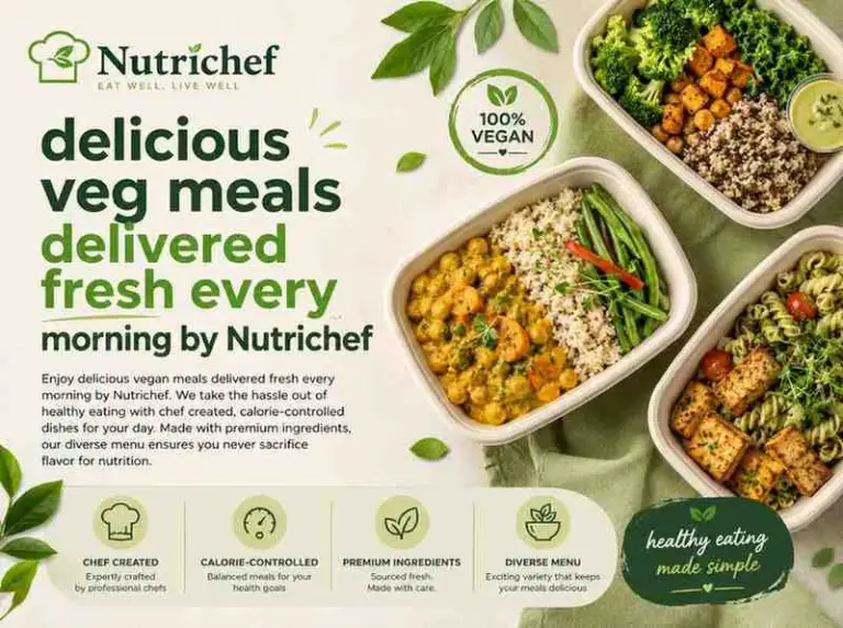 delicious veg meals delivered fresh every morning by Nutrichef