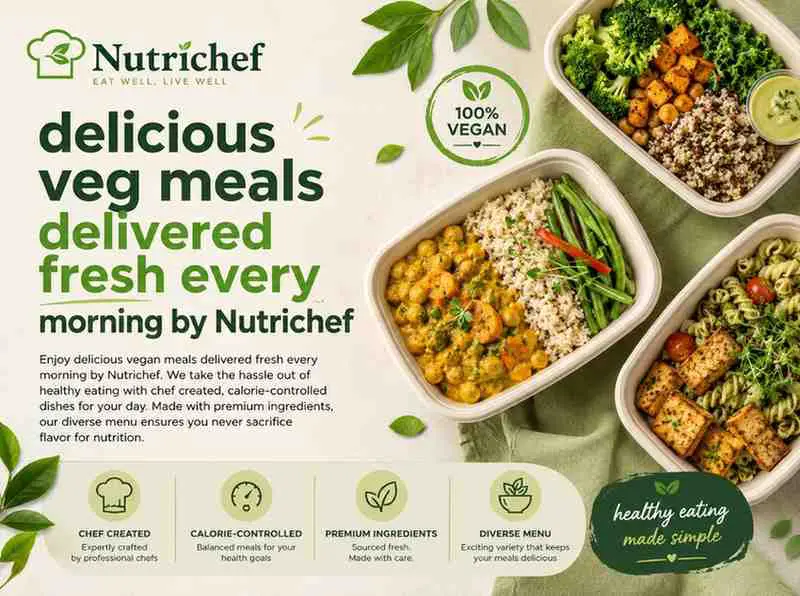 delicious veg meals delivered fresh every morning by Nutrichef — photo 1