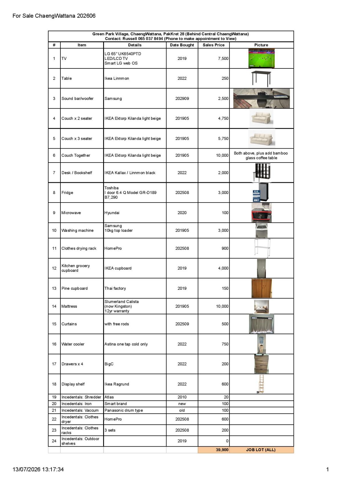 Household Contents &amp; Downsizing Sale