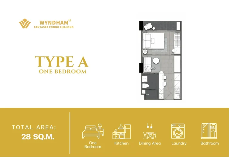 Pool-view 1-bedroom leasehold at Wyndham Fantasea Chalong